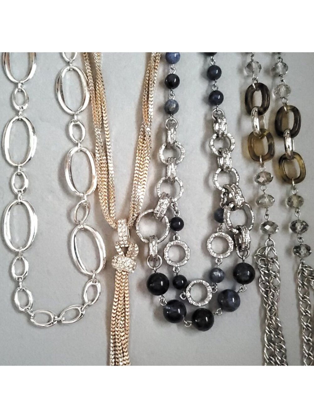 Necklace Lot of 4 Chain Link Beaded Talbots Loft NY & Co 17-29"
